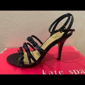 Kate Spade Elaine black patent strappy heels